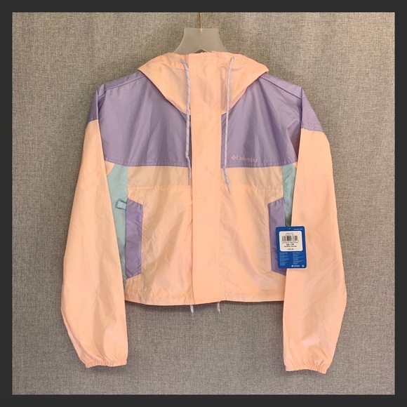 Columbia Jackets & Blazers - COLUMBIA Women’s Flash Challenger Cropped Jacket Windbreaker XS Peach